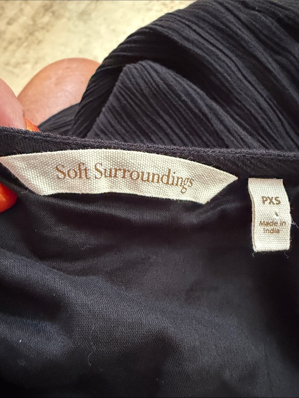 Soft Surroundings sleeveless maxi dress black crepe size petite extra small - Picture 9 of 9